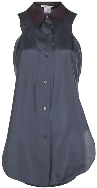 Carven Sleeveless Habotai Shirt - Lyst