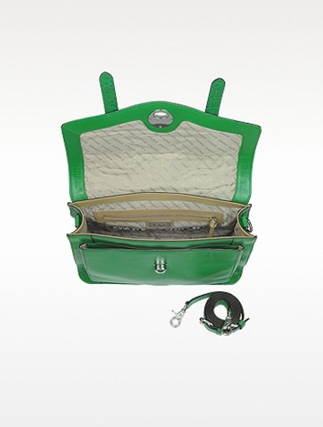 Dkny Large Nolita School Bag Flap Crossbody in Green