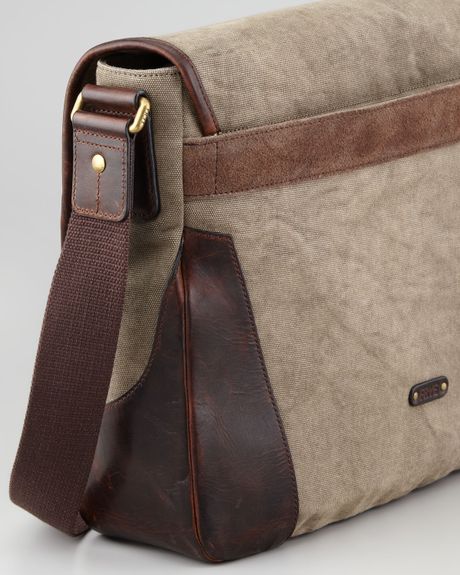 Frye Harvey Leather Canvas Messenger Bag Dark Brown in Brown (DARK BROWN) | Lyst