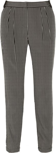 Tibi Striped Silk Crepe De Chine Tapered Pants - Lyst