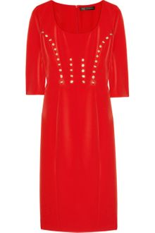 Versace Embellished Stretch Crepe Dress - Lyst