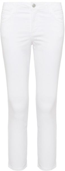 L'Agence White Cropped Jeans - Lyst