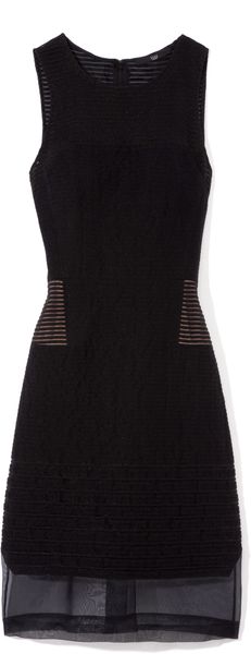 Tibi Paneled Organza Wool Sleeveless Dress - Lyst