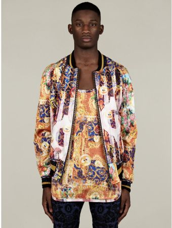 Bernhard Willhelm Mens Smiley Baroque Print Bomber Jacket - Lyst