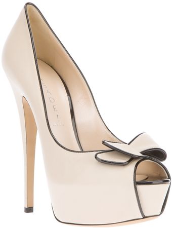 Casadei Peep Toe Pump - Lyst