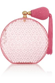Charlotte Olympia Pink Scent Perfume Bottle Perspex Clutch - Lyst