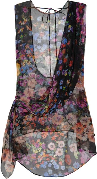 Delpozo Floral Print Silk Chiffon Top - Lyst