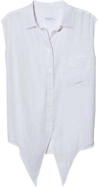 Equipment Diem Tie Front in Bright White - Lyst