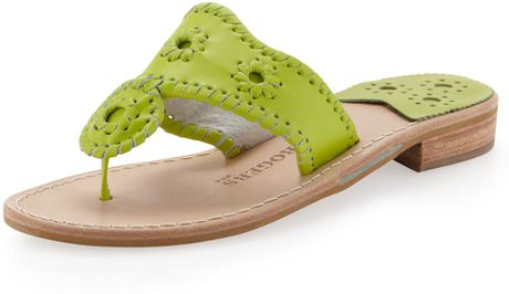 Jack Rogers Cabo Flat Sandal in Green (lime) | Lyst