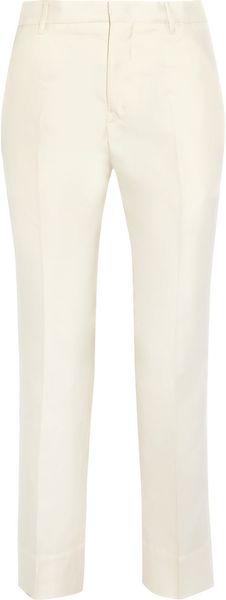 Jil Sander Niccolo Midrise Silk-piqué Pants - Lyst