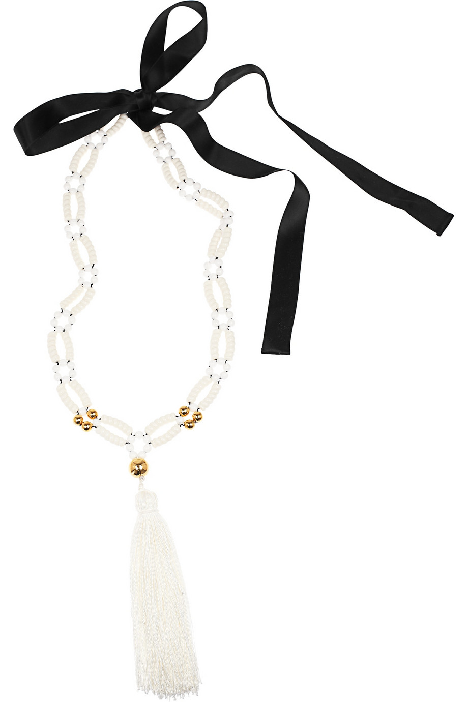marni white beaded tassel necklace product 1 7513916 372037430