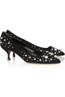 Moschino Cheap & Chic Crystalembellished Suede Pumps - Lyst