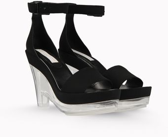 Stella McCartney Valerie Faux Suede Plexi Wedges - Lyst