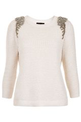 Topshop Knitted Embellished Jumper