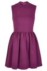 Topshop Scuba High Neck Skater Dress