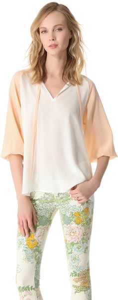 Tucker Long Tie Blouse - Lyst