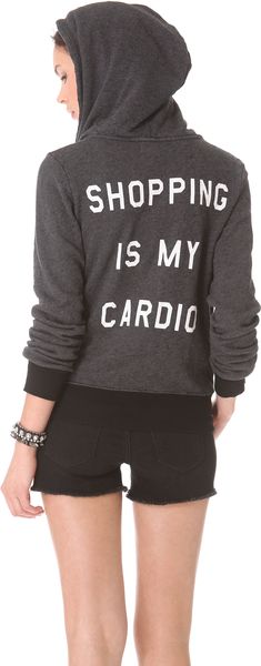 Wildfox Shopping Is My Cardio Hoodie - Lyst