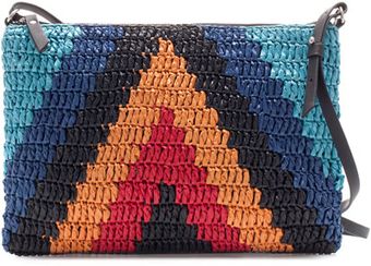 Zara Multicolor Woven Clutch - Lyst