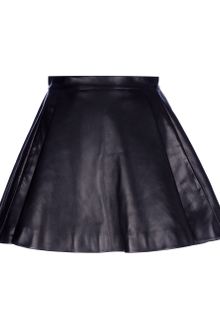Balmain Mini Pleated Leather Skirt - Lyst