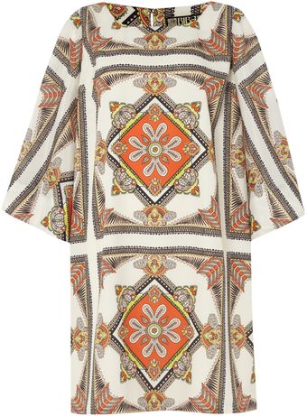 Biba Scarf Print Kimono Sleeve Shift Dress - Lyst