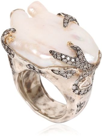 Bibi Van Der Velden Pink Baroque Ring - Lyst