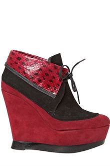 Edmundo Castillo 120mm Marlene Suede Snake Wedges - Lyst
