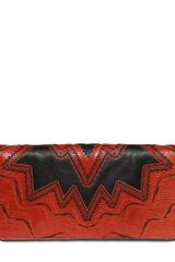 Etro Labyrinth Intarsia Leather Clutch