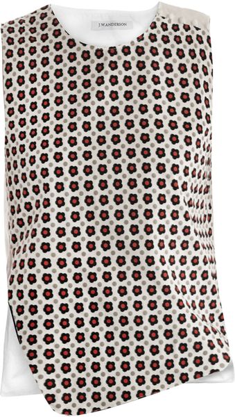 J.W. Anderson Floralprint Buttonshoulder Blouse - Lyst