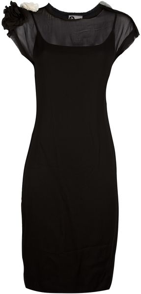 Lanvin Flower Detail Dress - Lyst