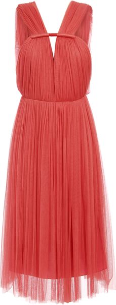 Lanvin Gathered Silk Tulle Dress - Lyst