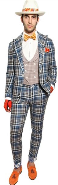 Manuel Vanni Linen and Silk Blend Checked Suit - Lyst