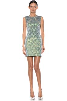 Matthew Williamson Iridescent Floral Shift Dress in Green - Lyst