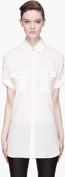 Rag & Bone Ivory White Floating Midnight Silk Blouse - Lyst