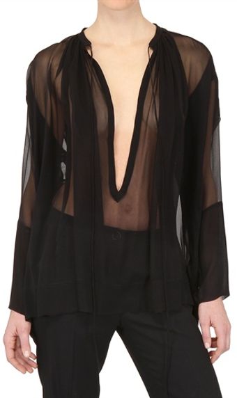 Tom Ford Oversized Silk Georgette Shirt - Lyst