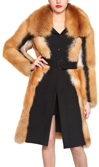 Viktor & Rolf Wool Cloth Red Fox Fur Coat - Lyst