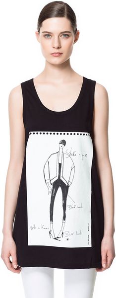 Zara Printed Tshirt - Lyst