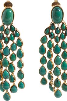 Aurelie Bidermann Turquoise Cherokee Long Drop Earrings - Lyst