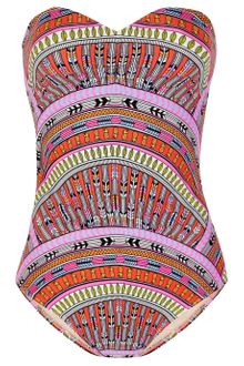 Mara Hoffman Rainbow Printed Bandeau Swimsuit - Lyst