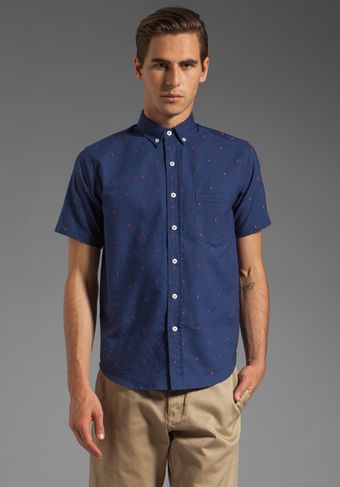 Vanishing Elephant Classic Short Sleeved Shirt in Navy Circles - Lyst