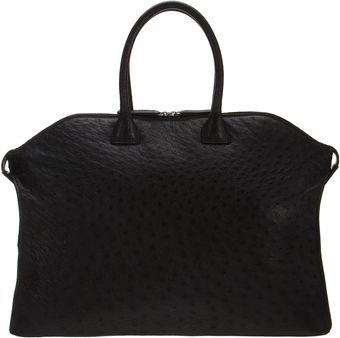 Zagliani Ostrich Large Tomodachi Bowling Bag - Lyst