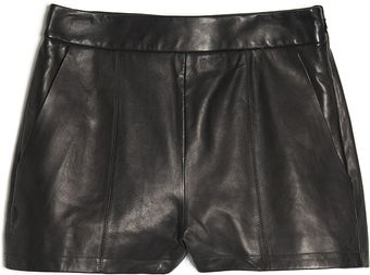 Alexander Wang High Waist Leather Short - Lyst