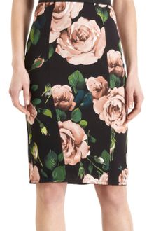 Dolce & Gabbana Rose Print Bustier Dress - Lyst