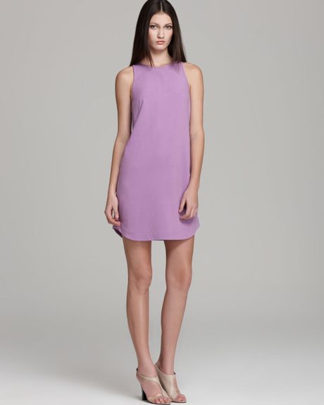 Tibi Shift Dress Ponte Sleeveless in Purple