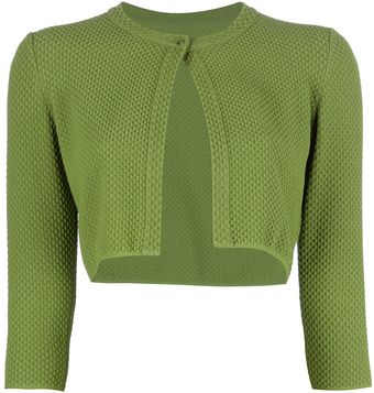 Alaïa Cropped Knit Cardigan - Lyst