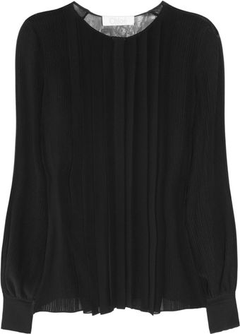 Chloé Pleated Silk Georgette Blouse - Lyst