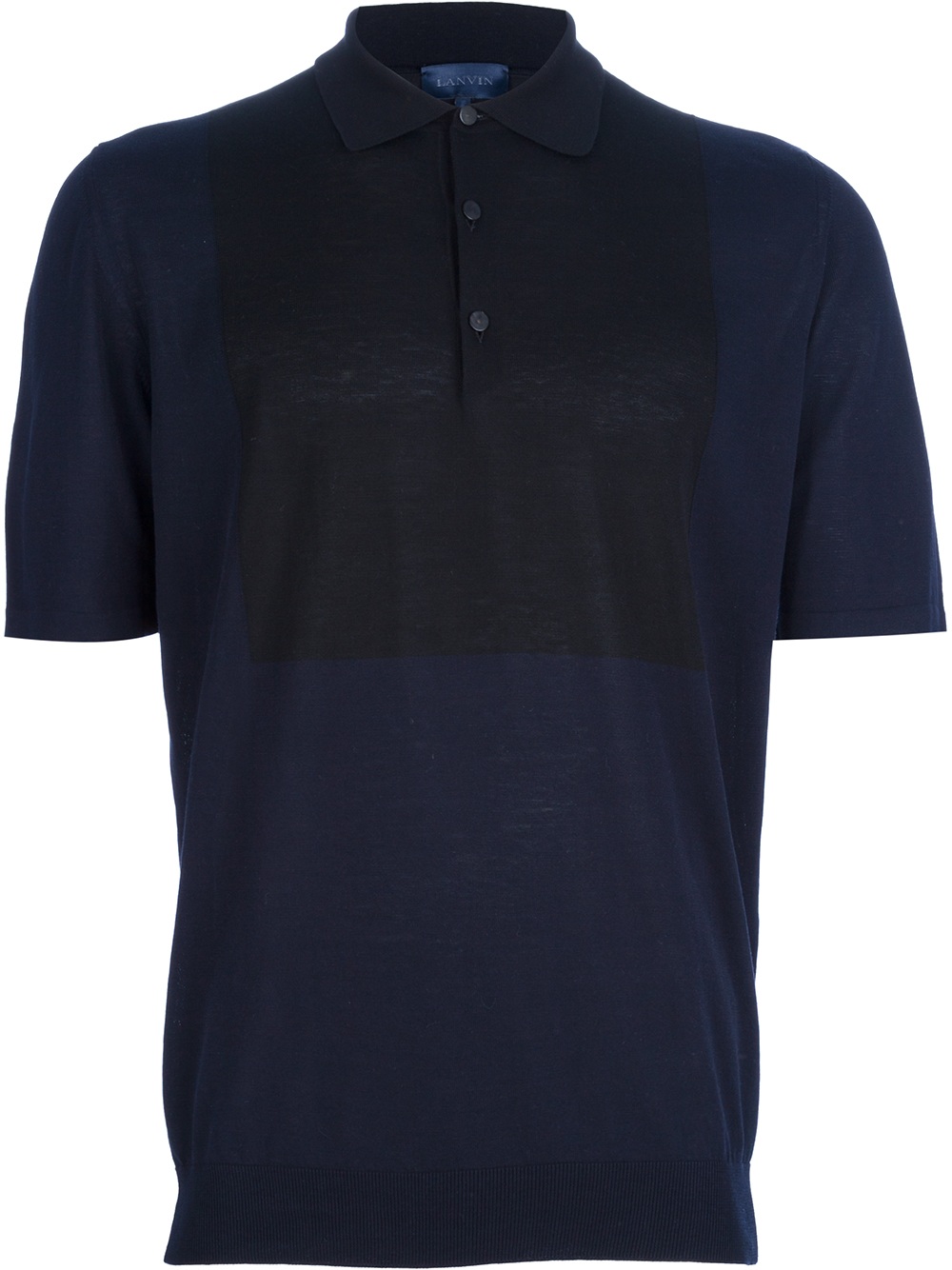 Lanvin Two Tone Polo Shirt in Blue for Men (navy) | Lyst