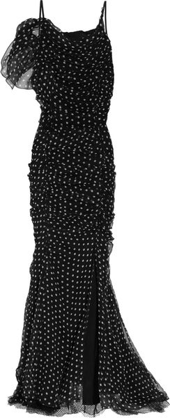 Nina Ricci Polka-Dot Silk-Chiffon Gown - Lyst