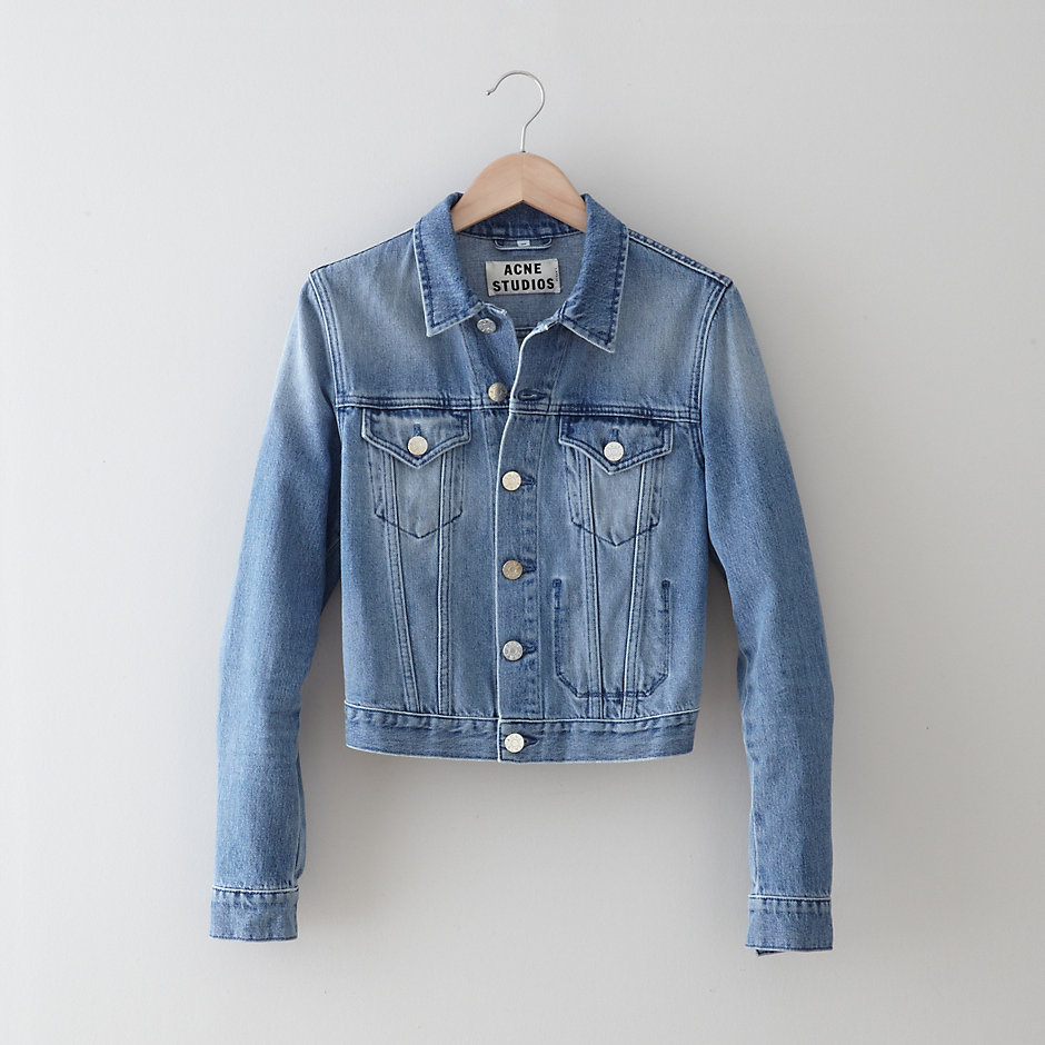 Acne Studios Tag Light Vintage Washed Denim Jacket in Blue (lt blue) Lyst