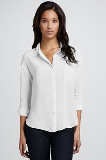 Ella Moss Basic Sheer Button-Down Blouse - Lyst