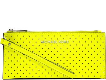 Michael Kors Small Jet Set Perforated Saffiano Clutch - Lyst